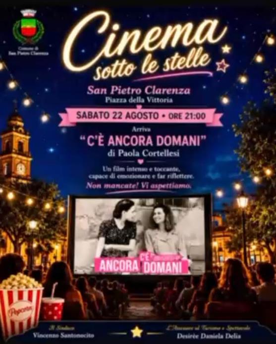 Cinema sotto le stelle: "C'è ancora domani" in Piazza della Vittoria